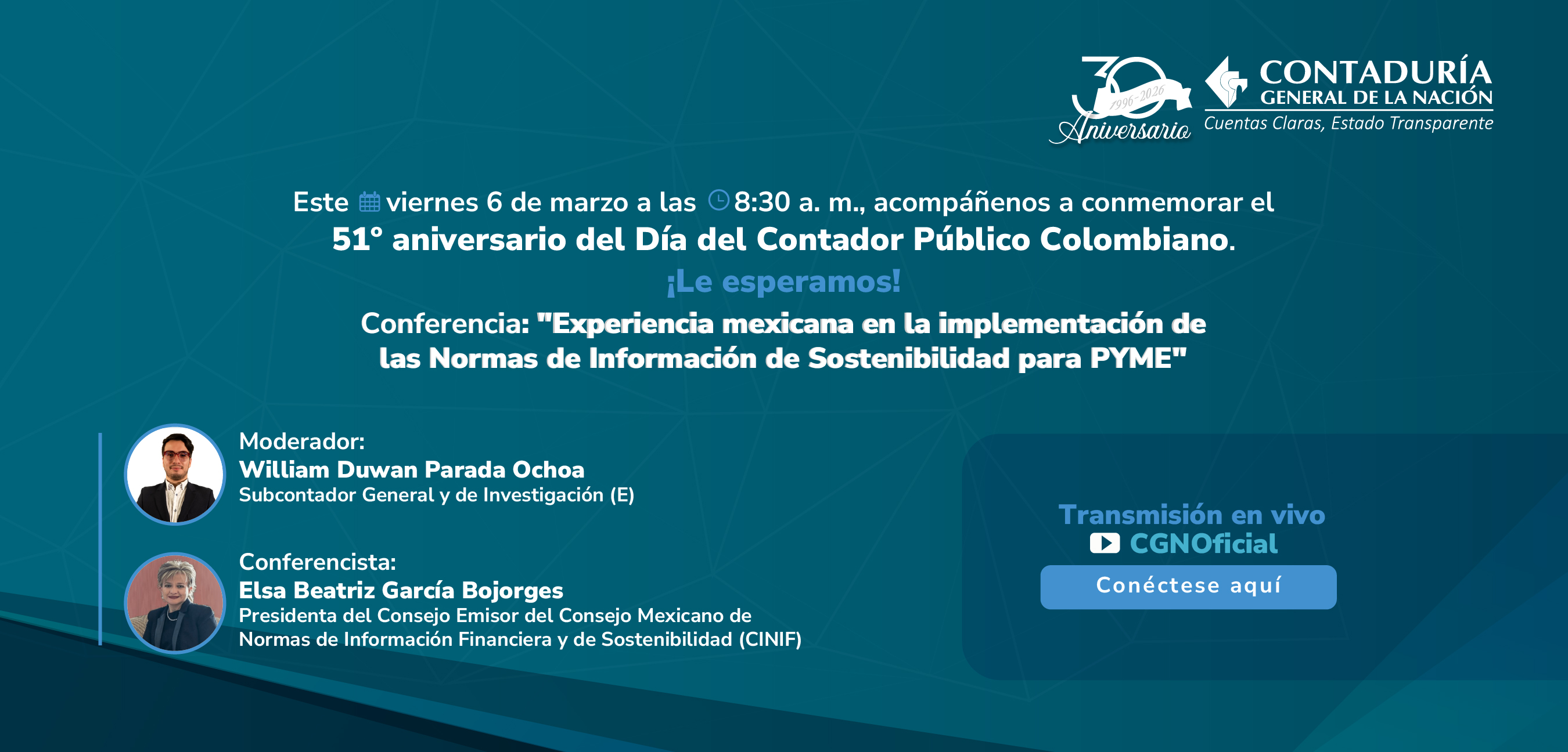 Le invitamos a conmemorar el 51º aniversario del Día del Contador Público Colombiano