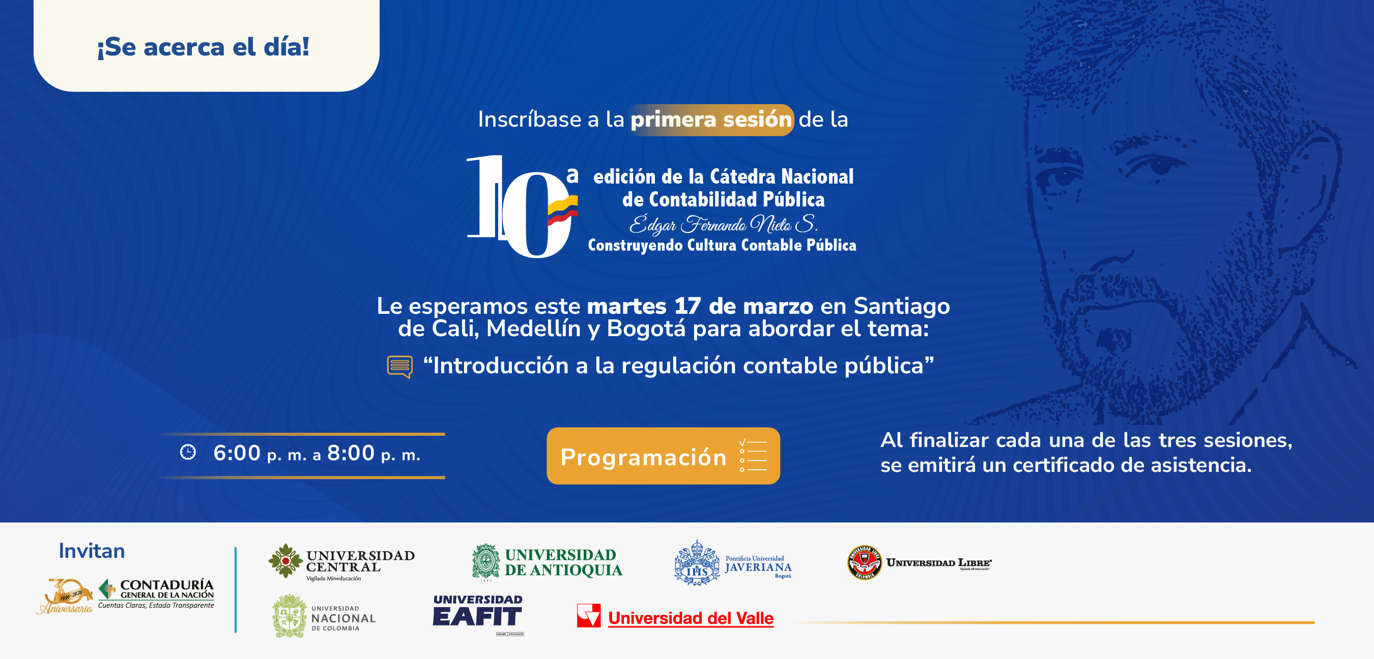 ¡Última oportunidad! Inscríbase ahora a la primera sesión de la 10ª edición de la Cátedra Nacional de Contabilidad Pública