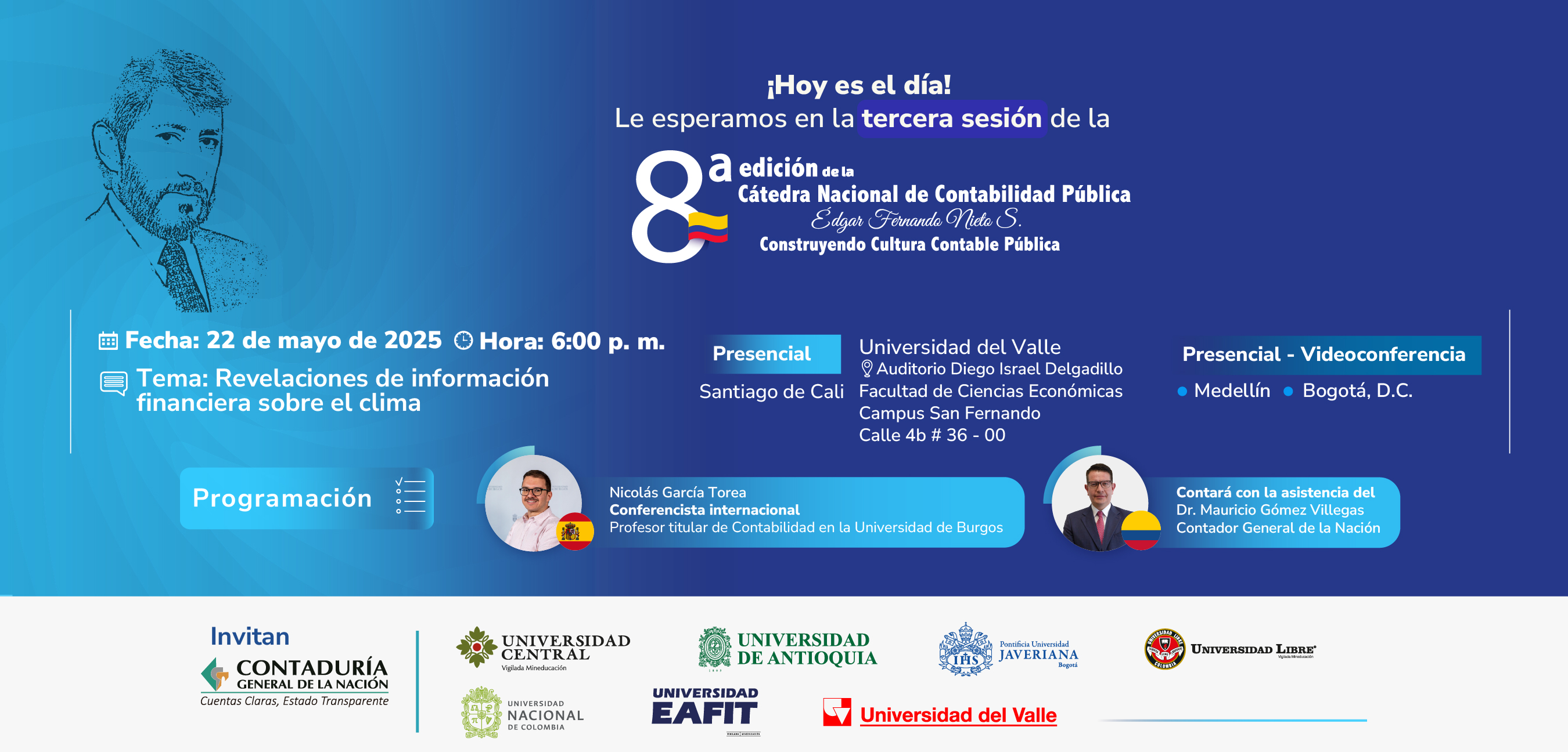 Únase hoy a las 6:00 p. m. a la tercera sesión de la Octava edición de la Cátedra Nacional de Contabilidad Pública
