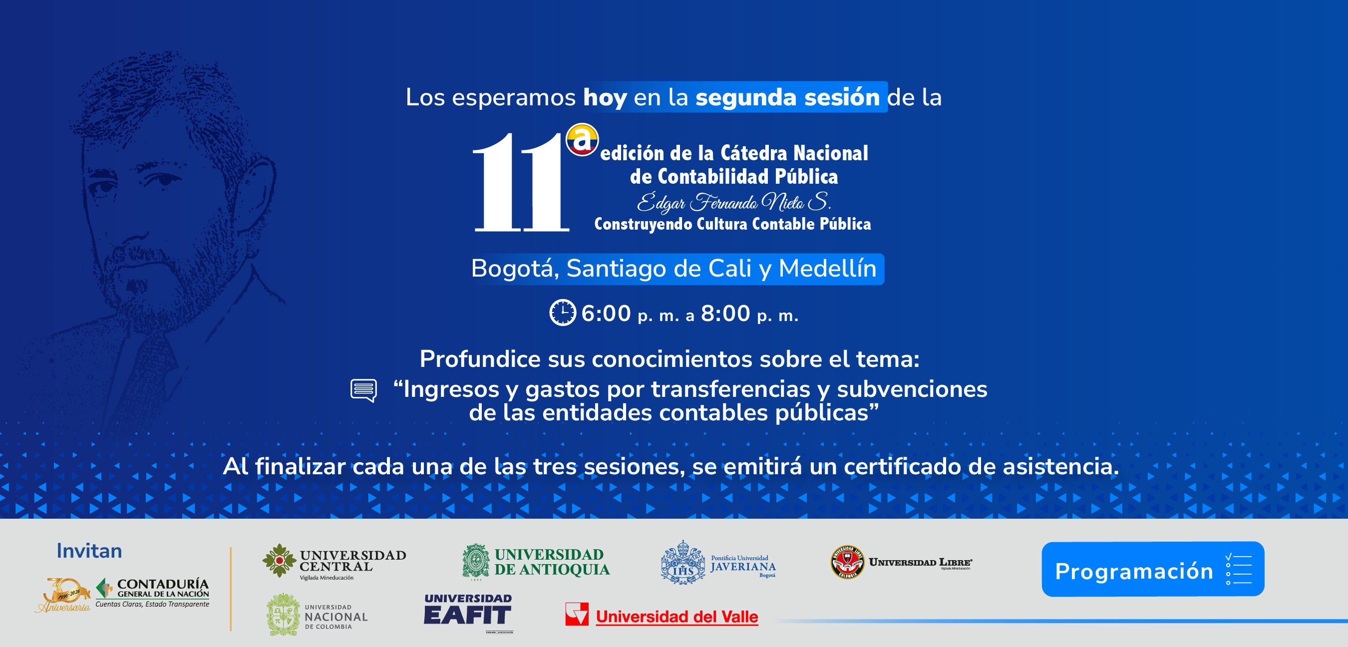 ¡Es hoy! Segunda sesión de la 11ª edición de la Cátedra Nacional de Contabilidad Pública