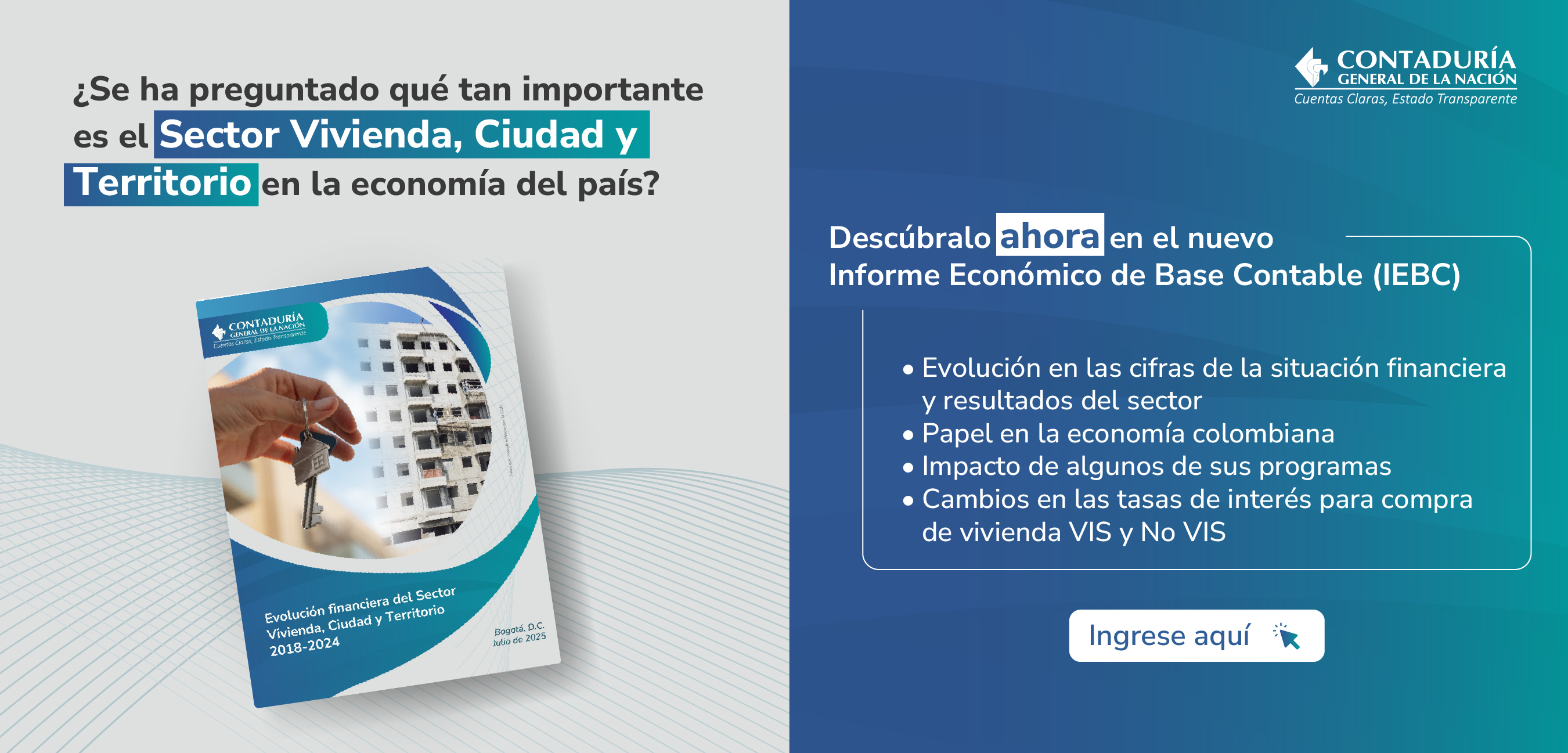 Acceda al nuevo IEBC: “Evolución financiera del Sector Vivienda, Ciudad y Territorio en el periodo 2018-2024”