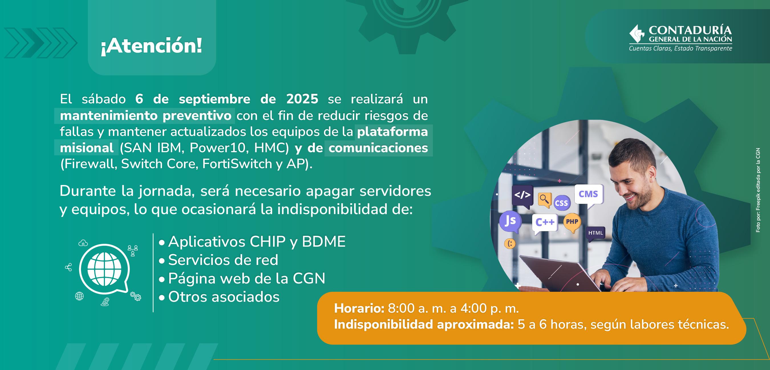Aviso de mantenimiento programado – 6 de septiembre de 2025 Recibidos