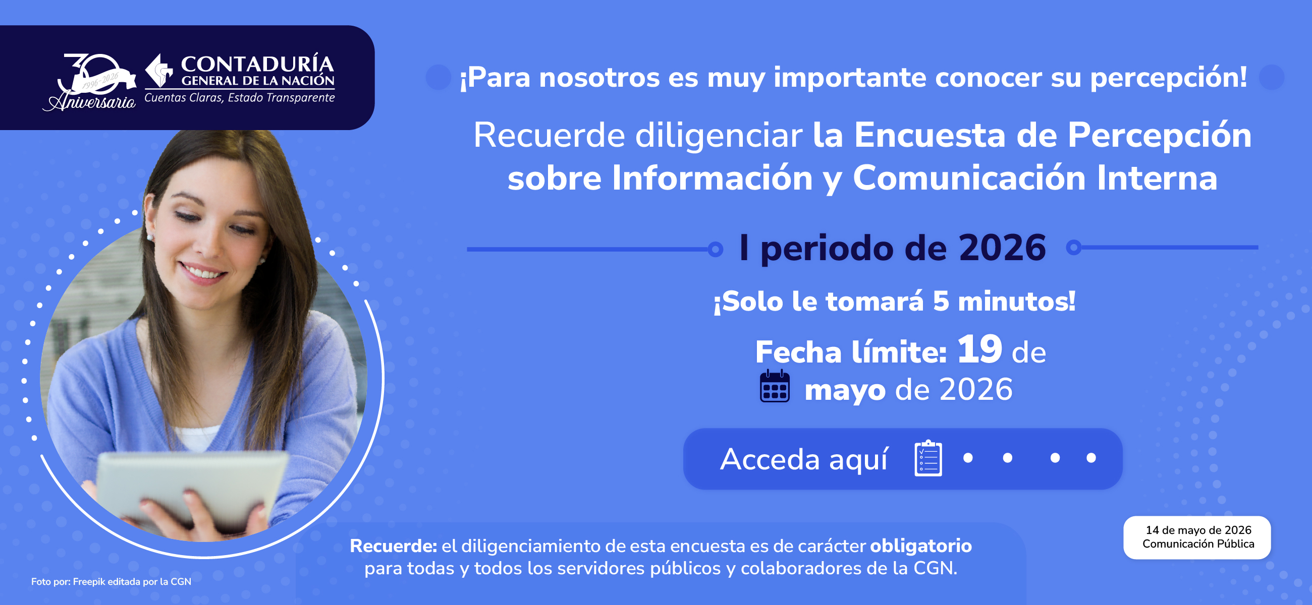 Recordatorio Directriz del Contador General de la Nación de obligatorio cumplimiento para contratistas y planta de personal - I periodo de 2026