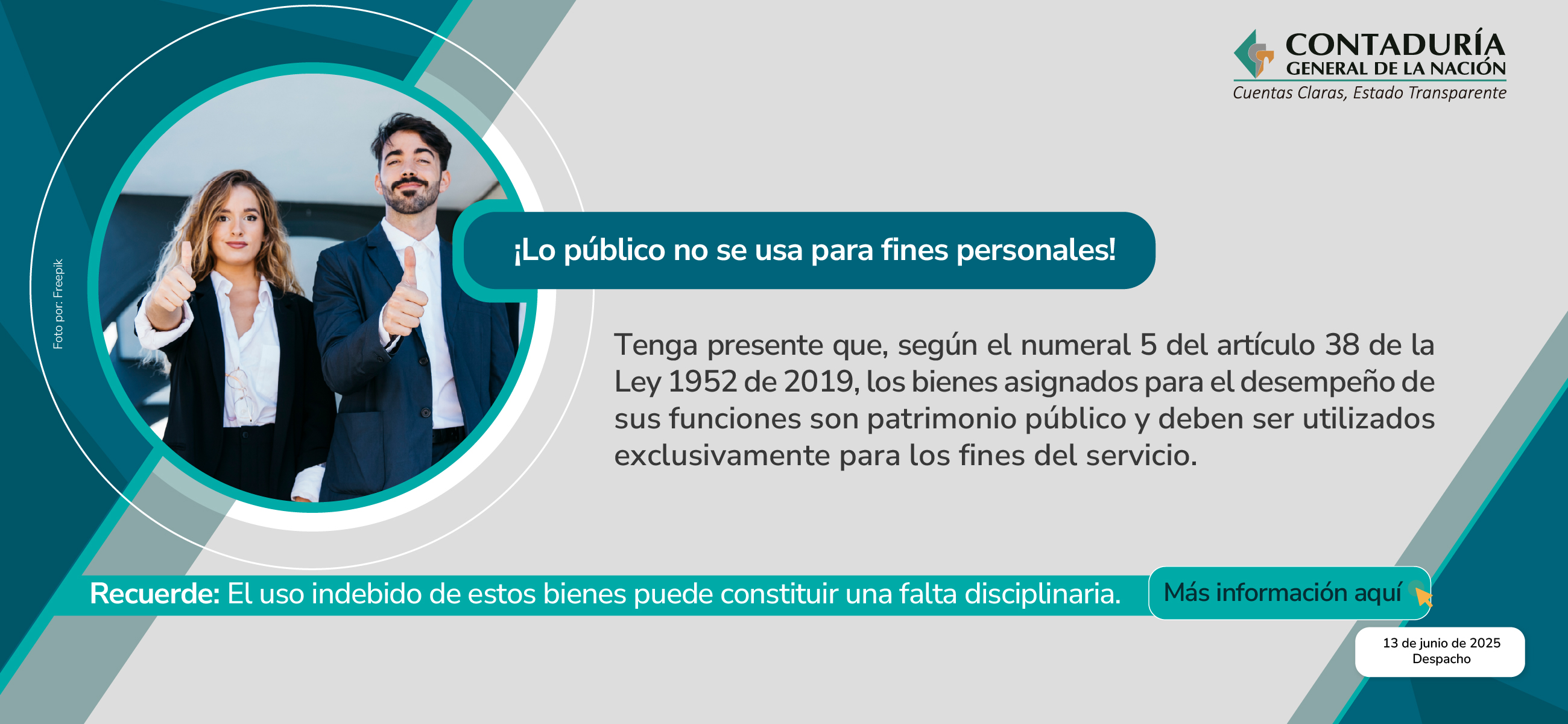 Evite sanciones disciplinarias por uso indebido de los bienes públicos