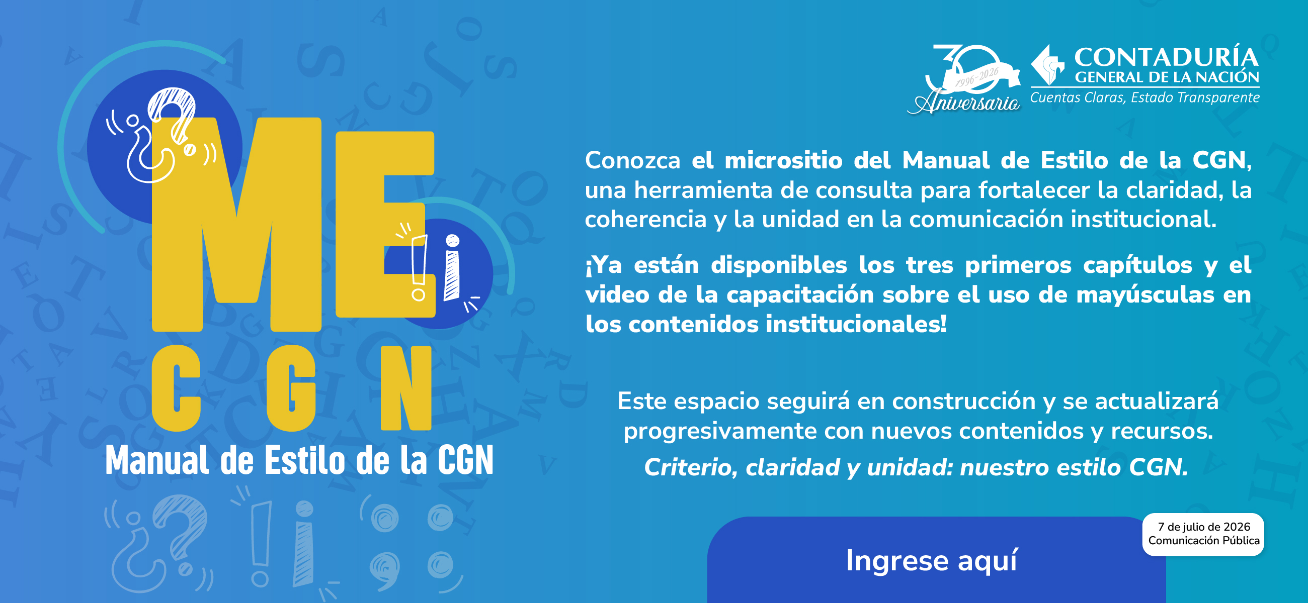 ¡Consulte el micrositio del Manual de Estilo de la CGN y explore sus contenidos!
