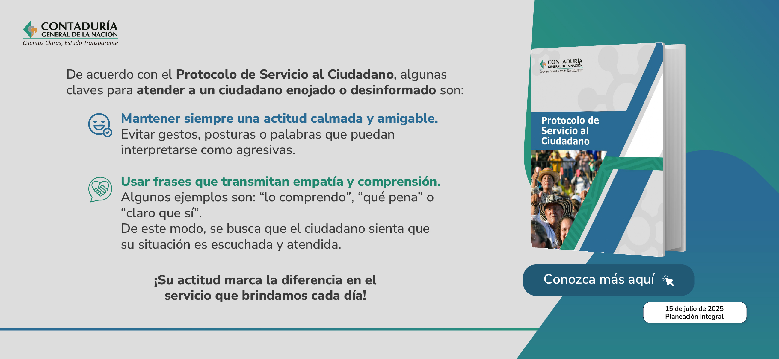 Buenas prácticas para atender ciudadanos en momentos difíciles