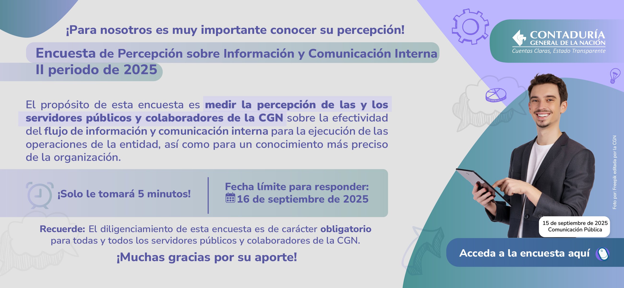 Recordatorio Directriz del Contador General de la Nación de obligatorio cumplimiento para contratistas y planta de personal - II periodo de 2025