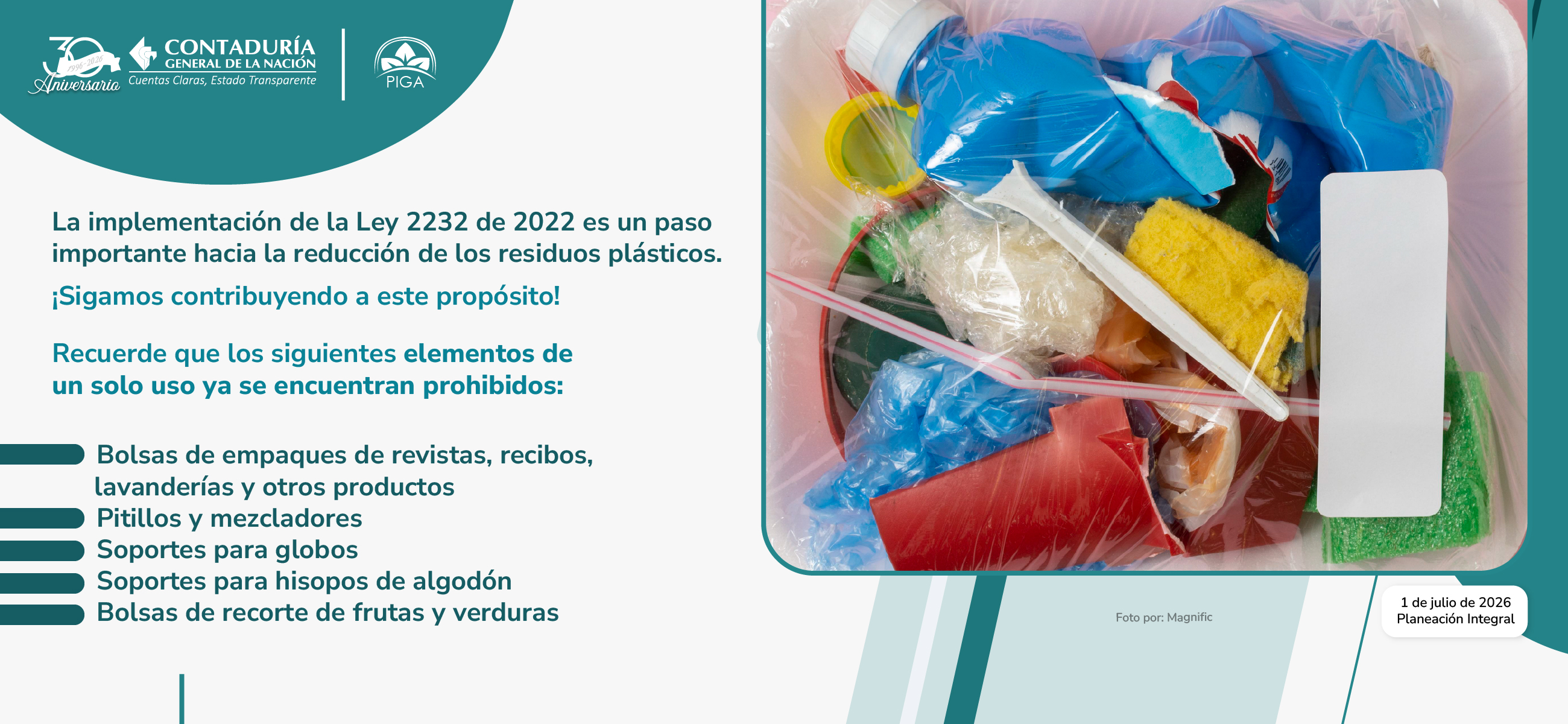 Recordemos los elementos plásticos que ya no deben utilizarse