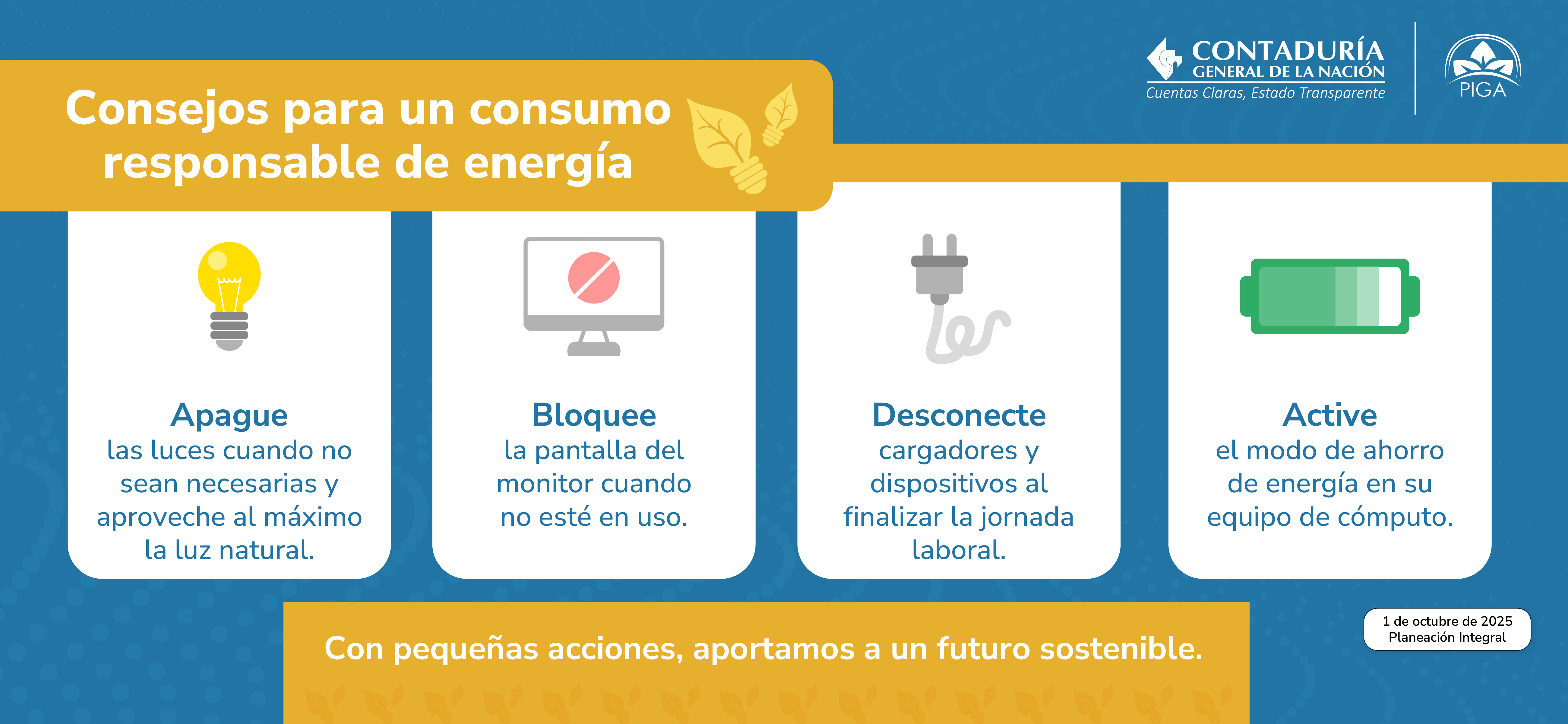 ¡Ahorremos energía! Consumo responsable: pequeños cambios, gran impacto